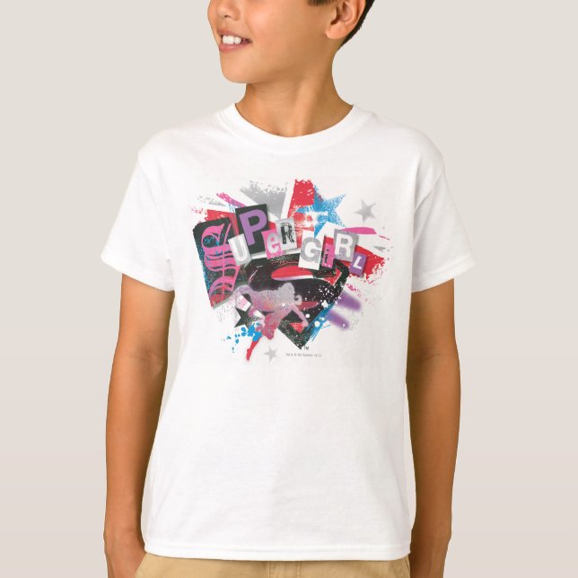 T-shirt Supergirl Grunge Design (Devant)