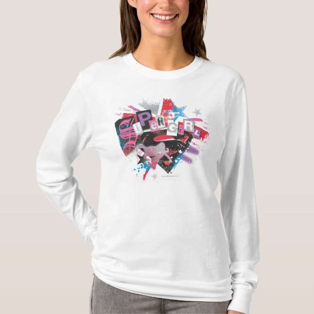 T-shirt Supergirl Grunge Design (Devant)