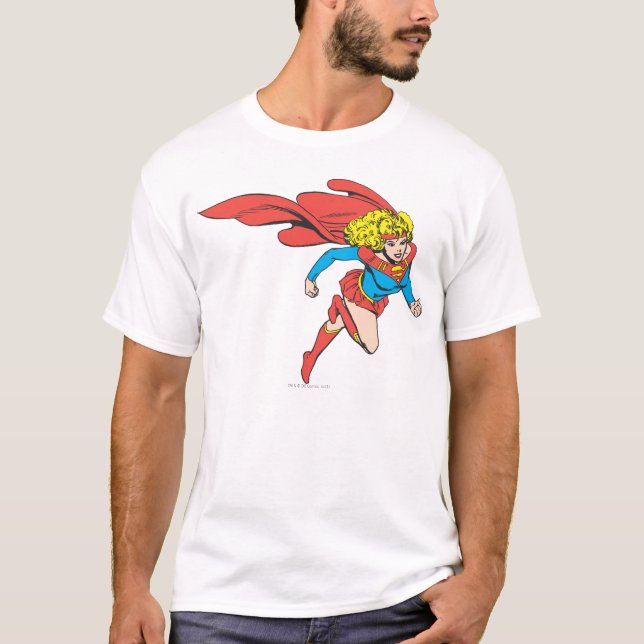 T-shirt Supergirl Leaps Right (Devant)