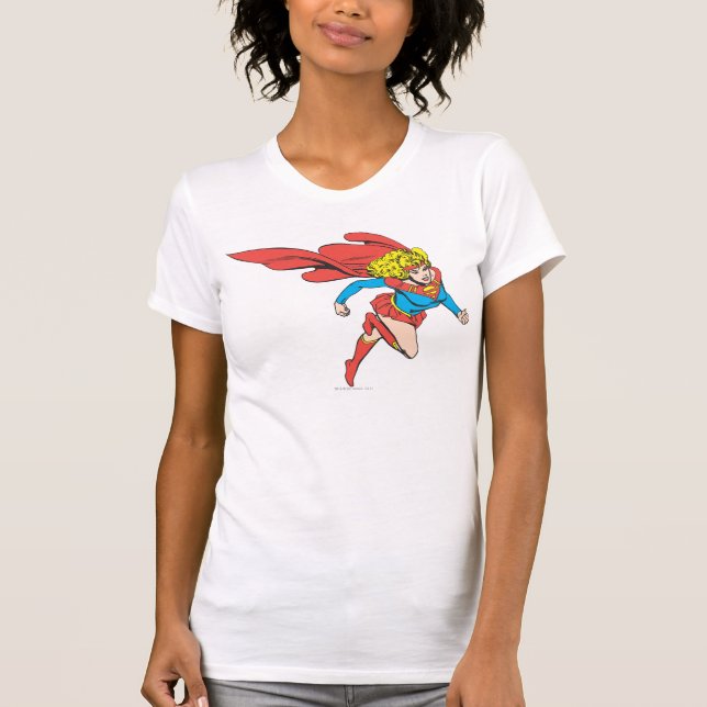 T-shirt Supergirl Leaps Right (Devant)