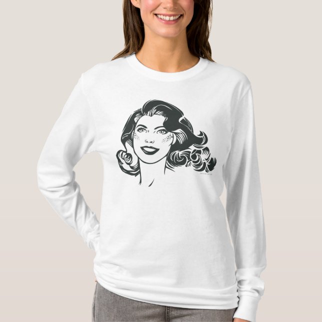 T-shirt Supergirl noir et blanc dessin 2 (Devant)