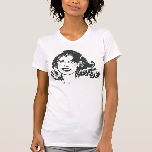 T-shirt Supergirl noir et blanc dessin 2 (Devant)