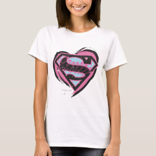 T-shirt Supergirl Pink Logo in Heart