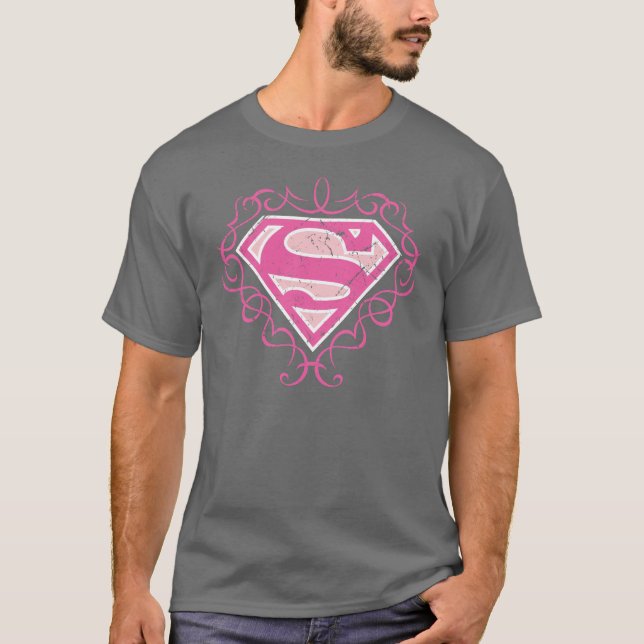 T-shirt Supergirl Pink Stripes (Devant)