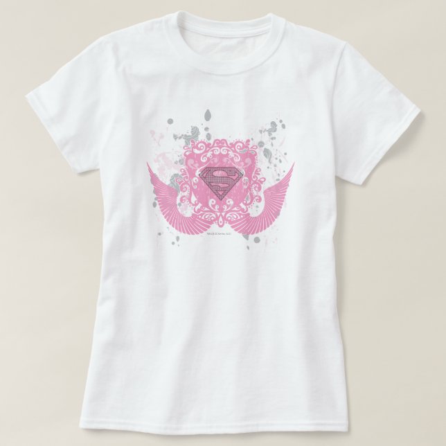 T-shirt Supergirl rose aile design (Design devant)