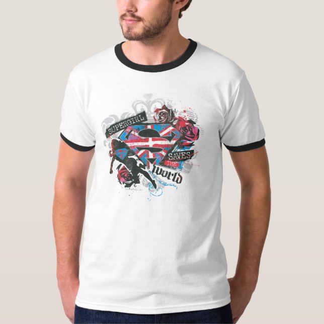 T-shirt Supergirl sauve le monde (Devant)