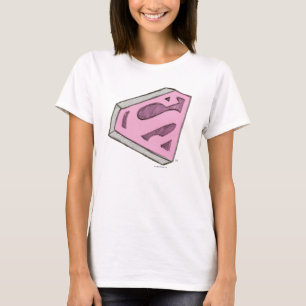 T-shirt Supergirl Sketched Pink Logo