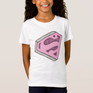 T-Shirt Supergirl Sketched Pink Logo