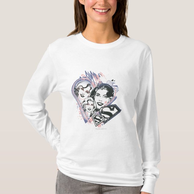 T-shirt Supergirl Visage Collage (Devant)
