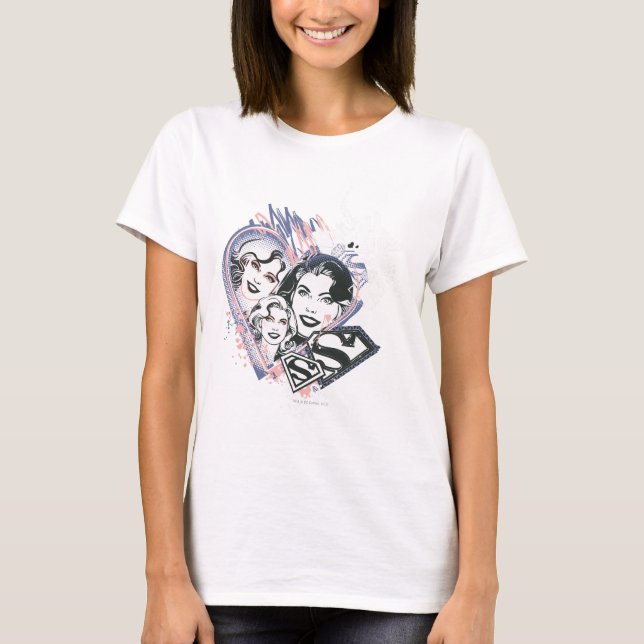 T-shirt Supergirl Visage Collage (Devant)