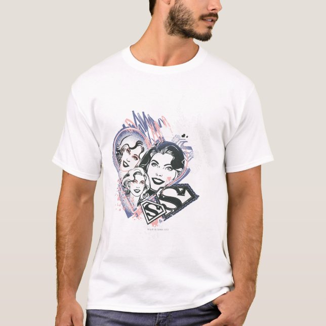 T-shirt Supergirl Visage Collage (Devant)