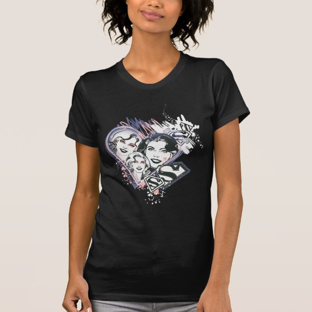 T-shirt Supergirl Visage Collage (Devant)