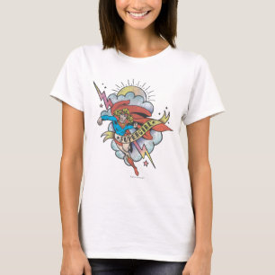 T-shirt Supergirl volant éclair tatouage