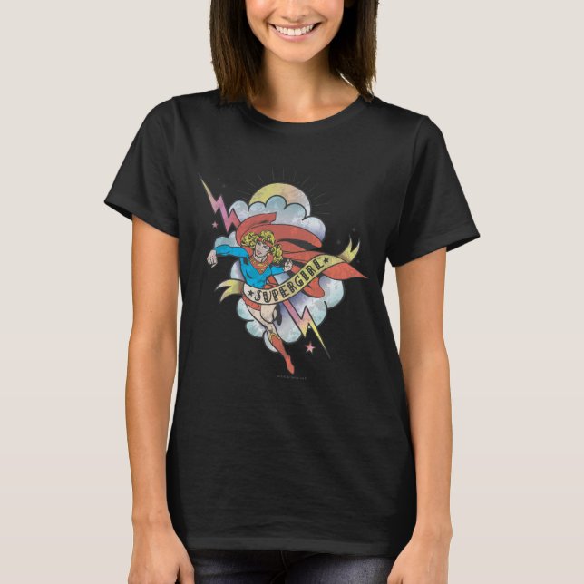 T-shirt Supergirl volant éclair tatouage (Devant)