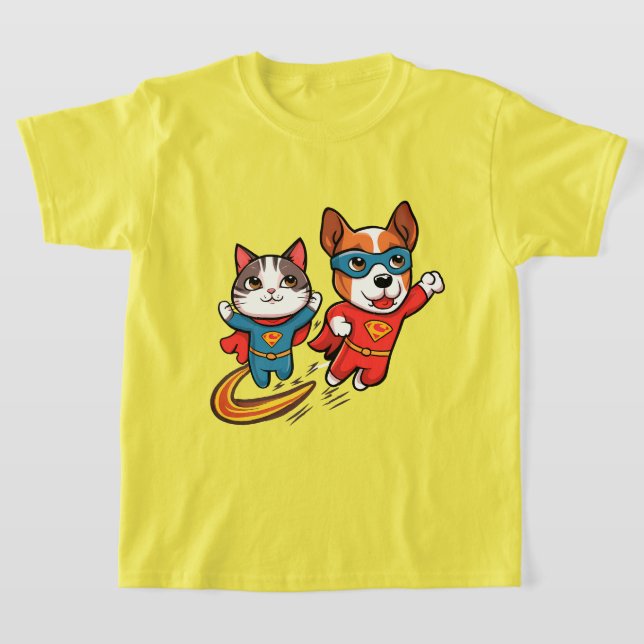 T-shirt Superhero Animaux Enfants (Poser)