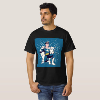 T-shirt Superhero avec son chat