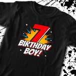 T-shirt Superhero Birthday Boy - 7 Year old - 7th Birthday<br><div class="desc">Ce design garçon de 7 ans cool est parfait pour un thème de fête d'anniversaire super-héros ! Idéal pour n'importe quel garçon de 7 ans qui aime les super-héros de bande dessinée ou les méchants avec des super-pouvoirs ! Caractéristiques 7e anniversaire "7 Anniversaire garçon!" heureux d'anniversaire citation dans une bande...</div>
