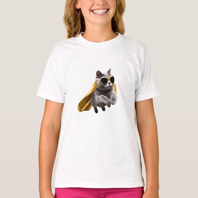 T-shirt Superhero britannique Shorthair (Devant)