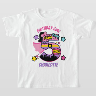 T-shirt Superhero cinquième anniversaire fille 5e Super fi