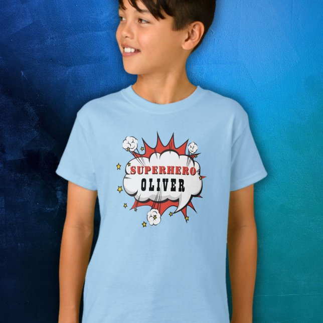 T-shirt Superhero Comic Boy Anniversaire de fête Invité d' (Créateur téléchargé)