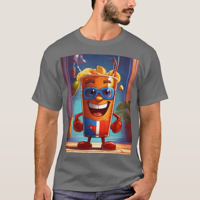 T-shirt Superhero Cuba Libre Cocktail Caractère Dessin (Devant)