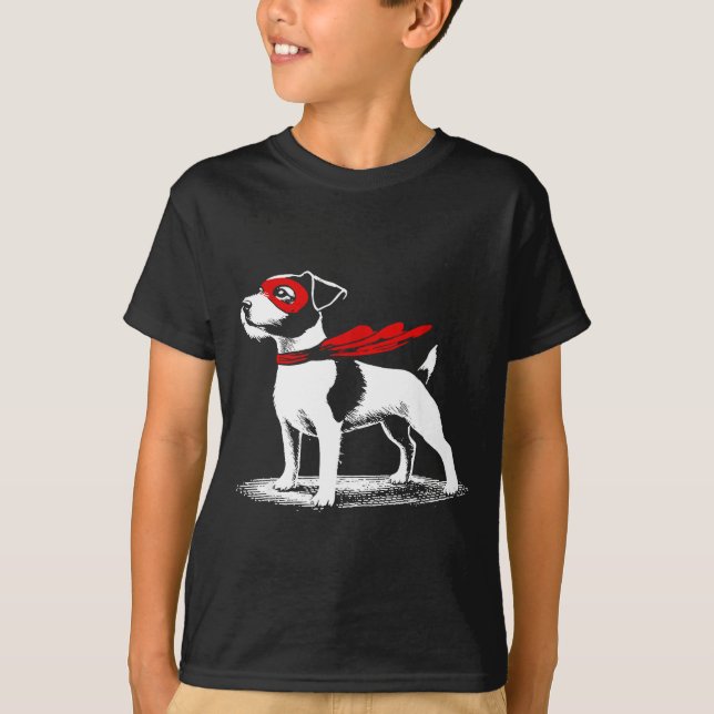 T-shirt Superhero Dog Cape Illustration Funny Loyal Pet He (Devant)