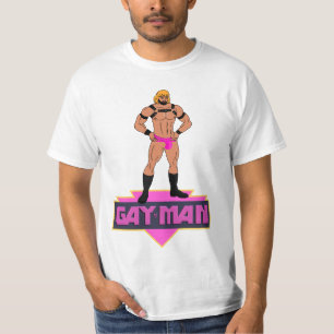 T-shirt Superhero GAY-MAN dans des sangles roses
