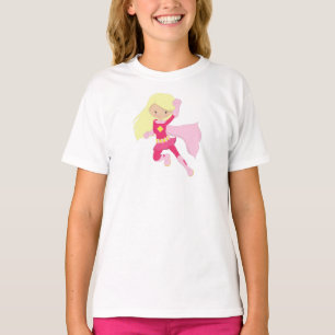 T-shirt Superhero Girl, Mignonne Girl, Cheveux Blonde, Cap