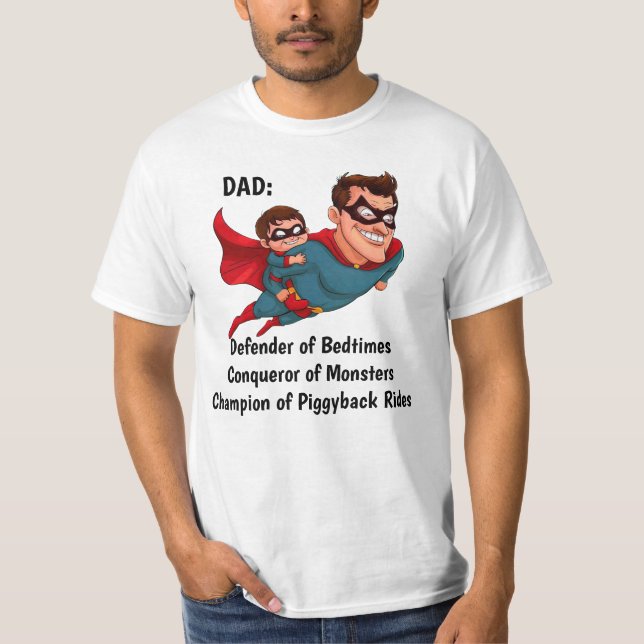 T-shirt Superhero Papa Personnalisé Blanc (Devant)