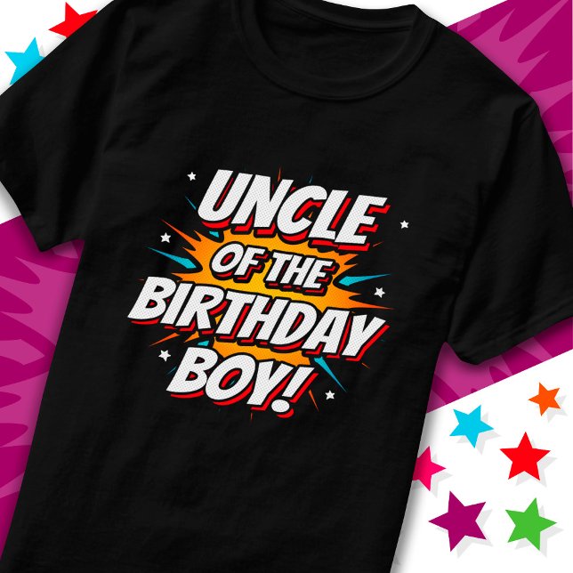T-shirt Superhero Party Comics Oncle of Birthday Boy (Créateur téléchargé)