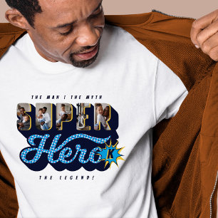 T-shirt Superhero Personnalisé Photos Homme Mythe Légende 