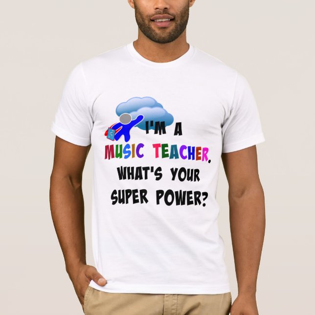 T-shirt Superhero, professeur de musique (Devant)