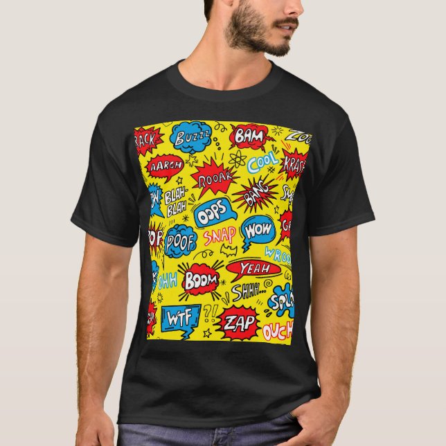 T-shirt Superhero Saga : Motifs comiques mignons (Devant)