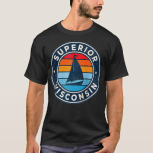 T-shirt Supérieur Wisconsin WI Vintage Voilier Retro les a