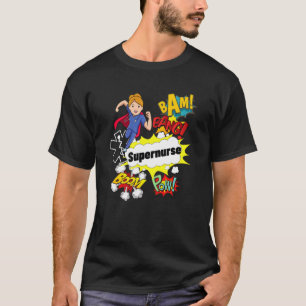 T-shirt Superinfirmier Comic Superhero Style Rn Femme Infi