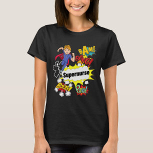 T-shirt Superinfirmier Comic Superhero Style Rn Femme Infi