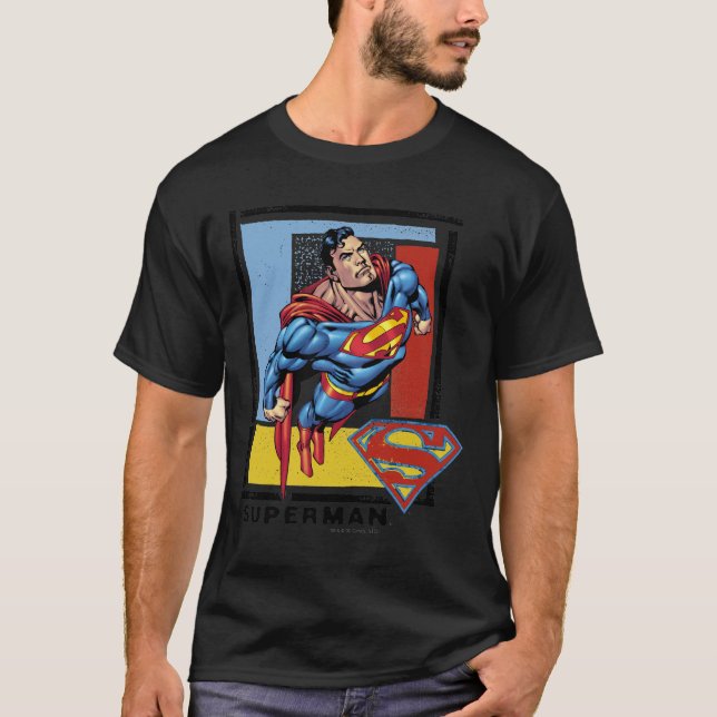 T-shirt Superman avec arrière - plan coloré (Devant)