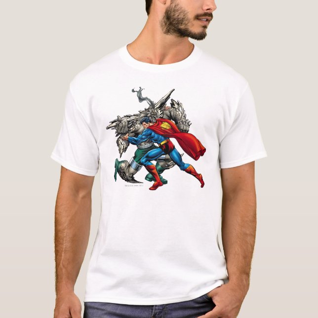 T-shirt Superman combat l'ennemi (Devant)