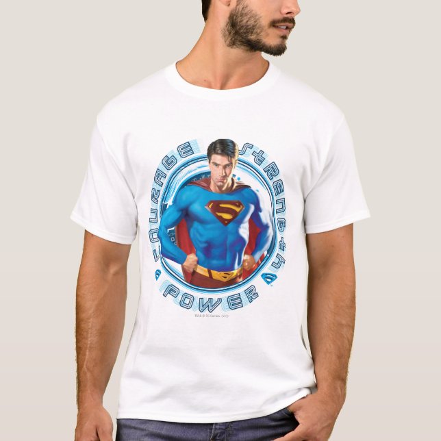 T-shirt Superman Courage Strength Power (Devant)