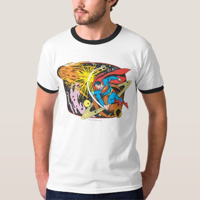 T-shirt Superman dans l'espace (Devant)