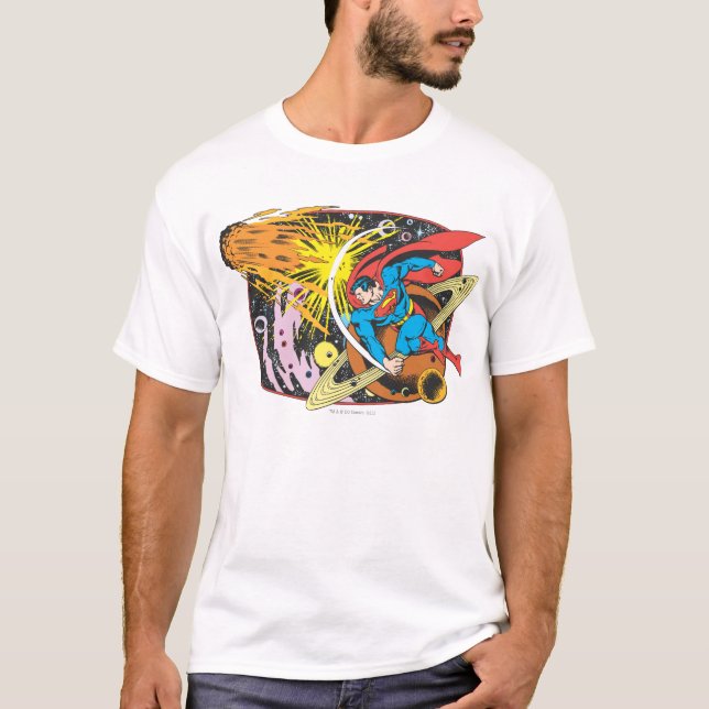 T-shirt Superman in Space (Devant)
