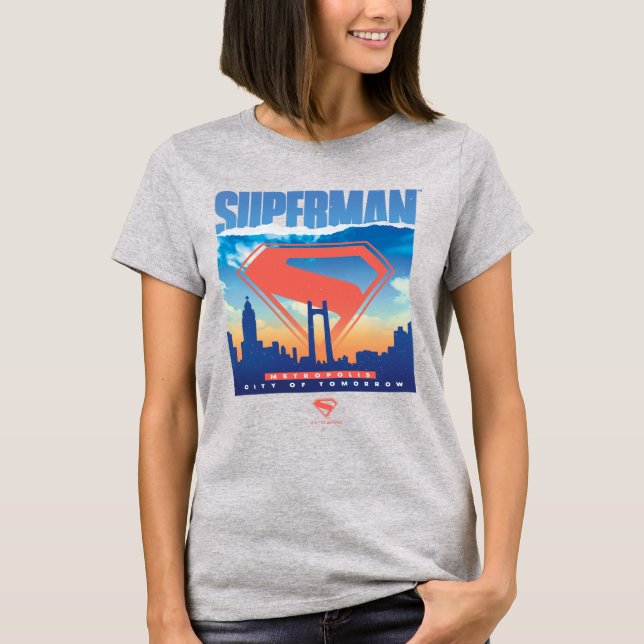T-shirt Superman Metropolis Skyline (Devant)