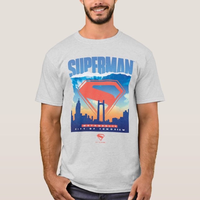 T-shirt Superman Metropolis Skyline (Devant)