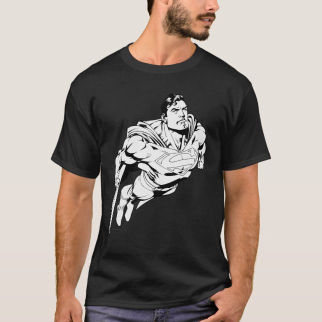 T-shirt Superman noir et blanc 1 (Devant)