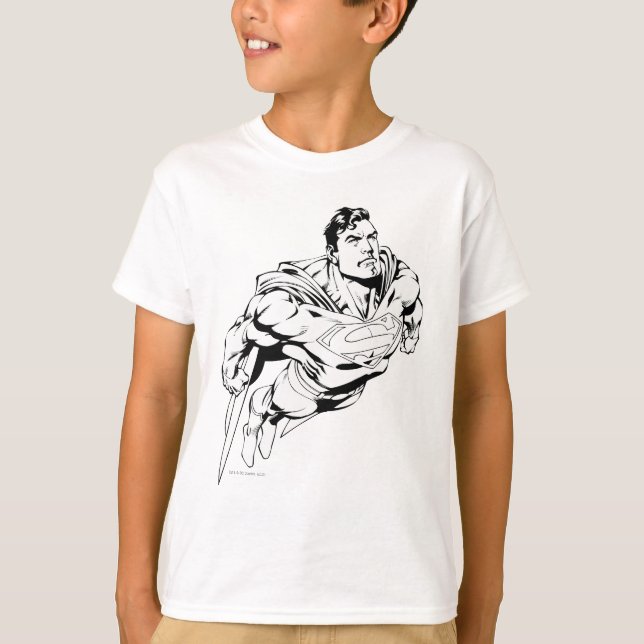 T-shirt Superman noir et blanc 1 (Devant)