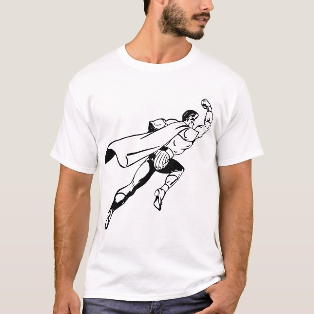 T-shirt Superman – Noir et Blanc Classique (Devant)
