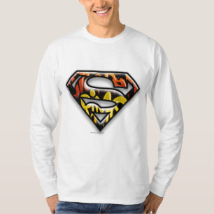 T-shirt Superman S-Shield Logo de graffiti en noir