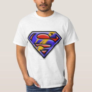 T-shirt Superman S-Shield Logo de l'aérographe violet