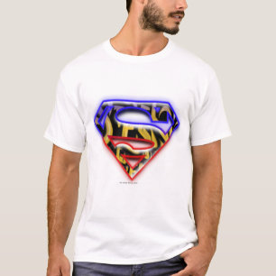 T-shirt Superman S-Shield Logo Graffiti rouge violet