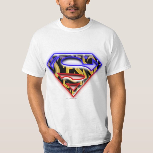 T-shirt Superman S-Shield | Logo Graffiti rouge violet (Devant)